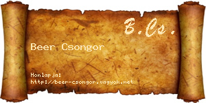 Beer Csongor névjegykártya